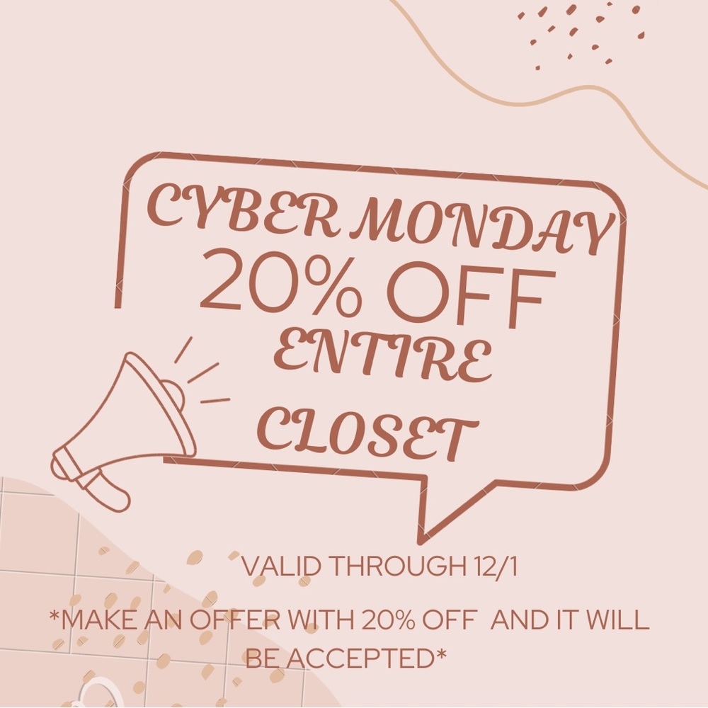 20% entire closet valid through 12/1! 🥳